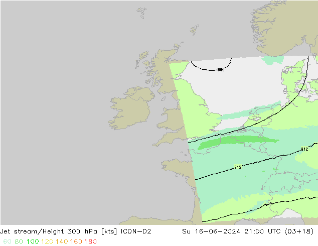 Prąd strumieniowy ICON-D2 nie. 16.06.2024 21 UTC