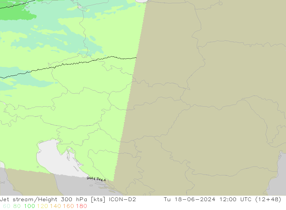Corrente a getto ICON-D2 mar 18.06.2024 12 UTC