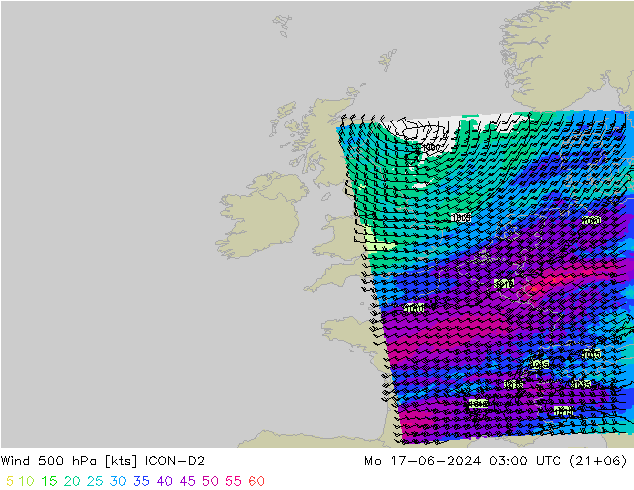 Wind 500 hPa ICON-D2 Mo 17.06.2024 03 UTC