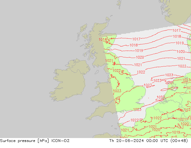 Luchtdruk (Grond) ICON-D2 do 20.06.2024 00 UTC