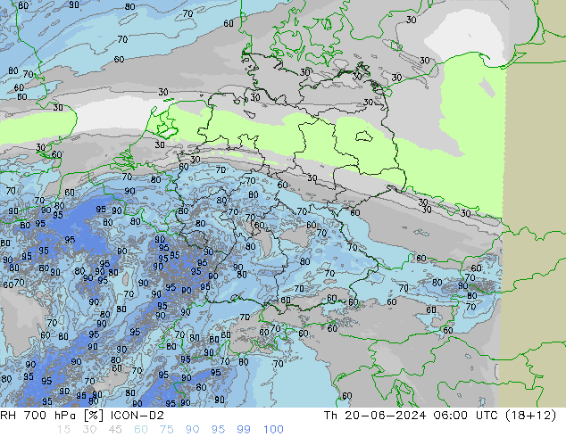 RV 700 hPa ICON-D2 do 20.06.2024 06 UTC