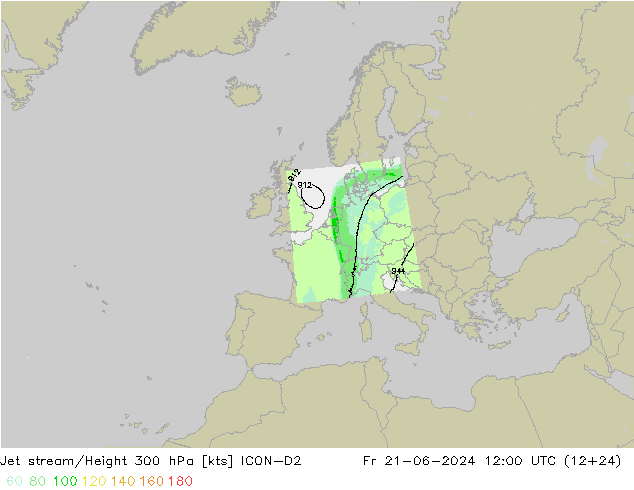 Straalstroom ICON-D2 vr 21.06.2024 12 UTC