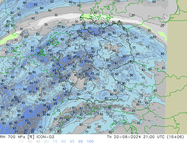 700 hPa Nispi Nem ICON-D2 Per 20.06.2024 21 UTC