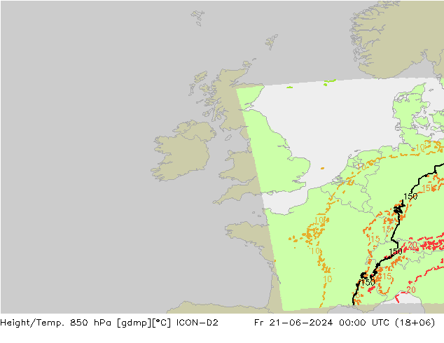Yükseklik/Sıc. 850 hPa ICON-D2 Cu 21.06.2024 00 UTC