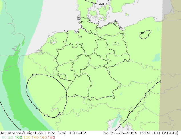 Straalstroom ICON-D2 za 22.06.2024 15 UTC