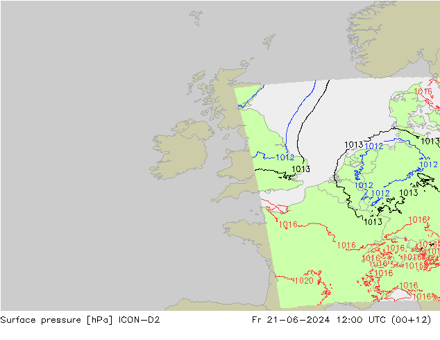 ciśnienie ICON-D2 pt. 21.06.2024 12 UTC