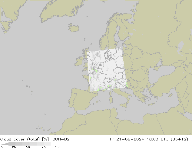 Wolken (gesamt) ICON-D2 Fr 21.06.2024 18 UTC