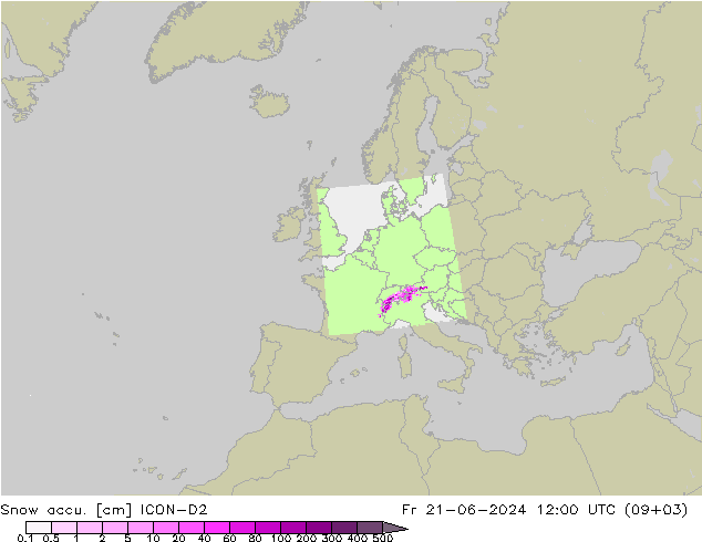 Schneemenge ICON-D2 Fr 21.06.2024 12 UTC