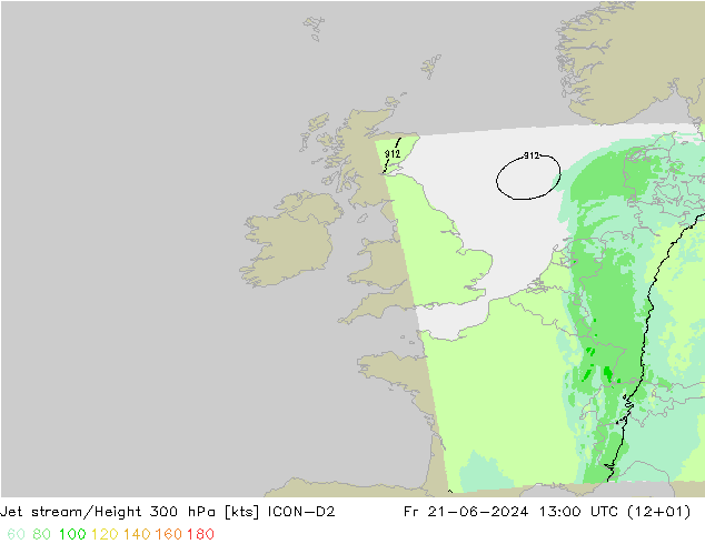 Courant-jet ICON-D2 ven 21.06.2024 13 UTC