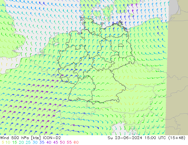  500 hPa ICON-D2  23.06.2024 15 UTC