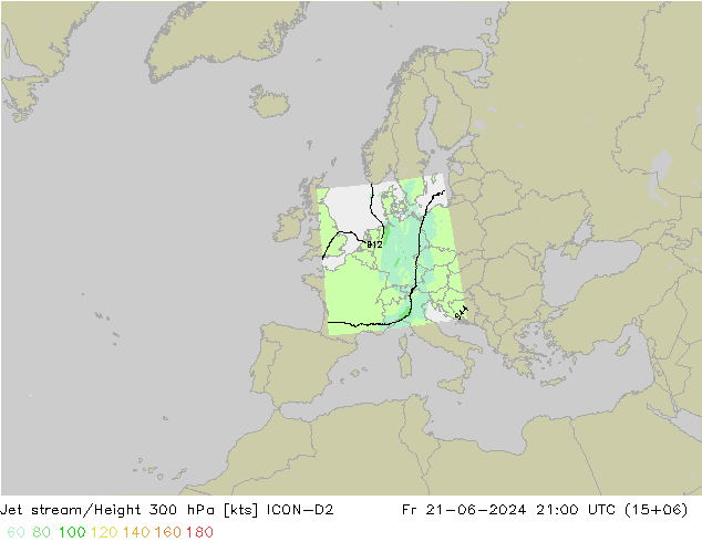 Straalstroom ICON-D2 vr 21.06.2024 21 UTC