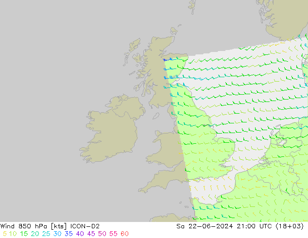 Wind 850 hPa ICON-D2 Sa 22.06.2024 21 UTC