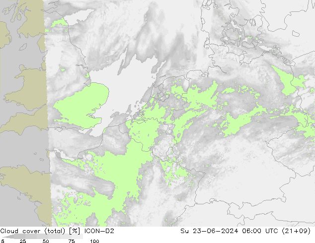 облака (сумма) ICON-D2 Вс 23.06.2024 06 UTC