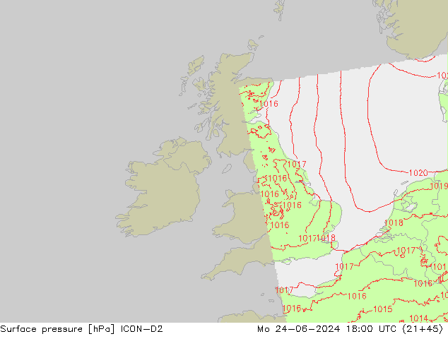 pression de l'air ICON-D2 lun 24.06.2024 18 UTC