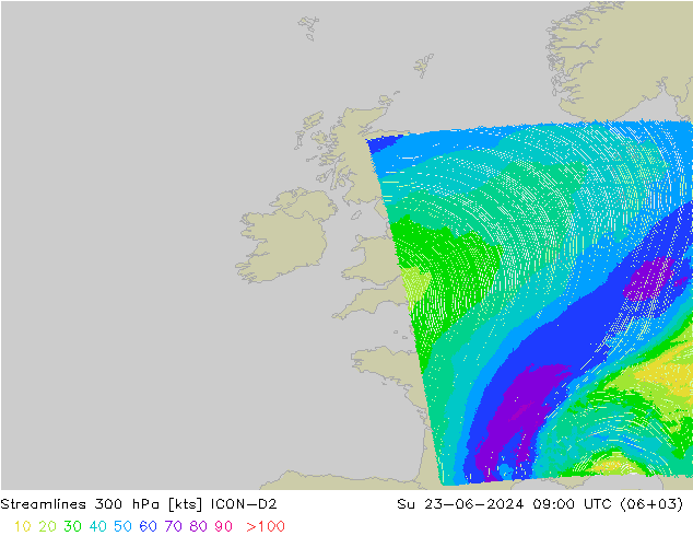  300 hPa ICON-D2  23.06.2024 09 UTC