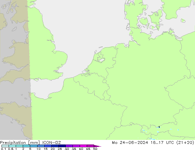 Yağış ICON-D2 Pzt 24.06.2024 17 UTC