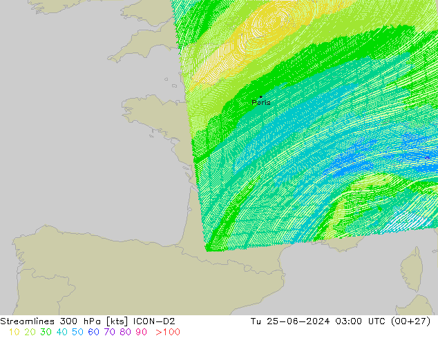  300 hPa ICON-D2  25.06.2024 03 UTC