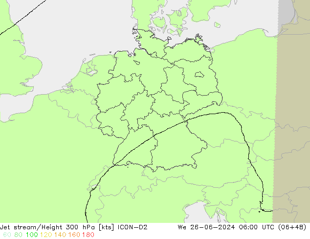 Straalstroom ICON-D2 wo 26.06.2024 06 UTC