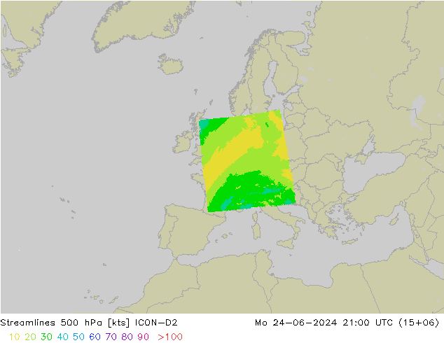 ветер 500 гПа ICON-D2 пн 24.06.2024 21 UTC