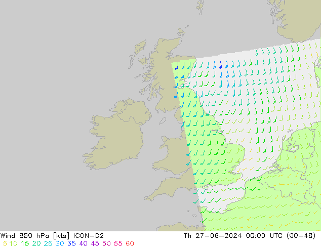 Vent 850 hPa ICON-D2 jeu 27.06.2024 00 UTC