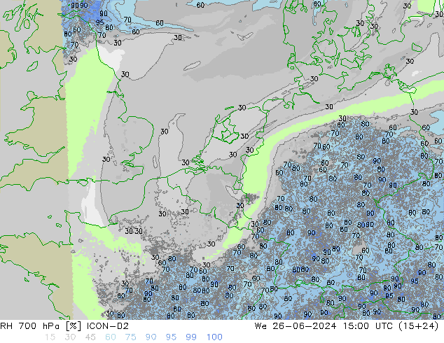 RH 700 hPa ICON-D2  26.06.2024 15 UTC