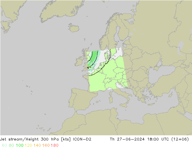 Straalstroom ICON-D2 do 27.06.2024 18 UTC