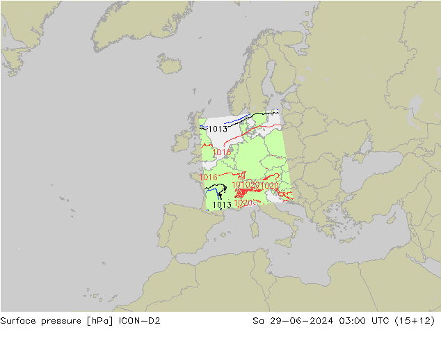 Luchtdruk (Grond) ICON-D2 za 29.06.2024 03 UTC