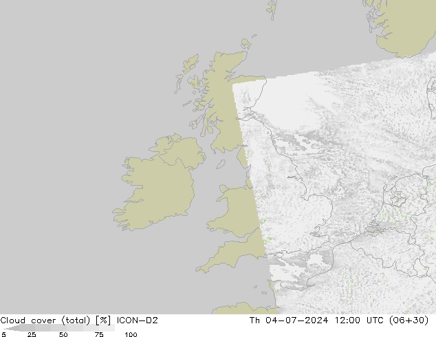 Bewolking (Totaal) ICON-D2 do 04.07.2024 12 UTC