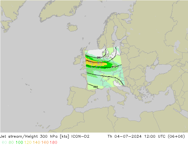 Straalstroom ICON-D2 do 04.07.2024 12 UTC