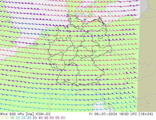 Wind 500 hPa ICON-D2 vr 05.07.2024 18 UTC