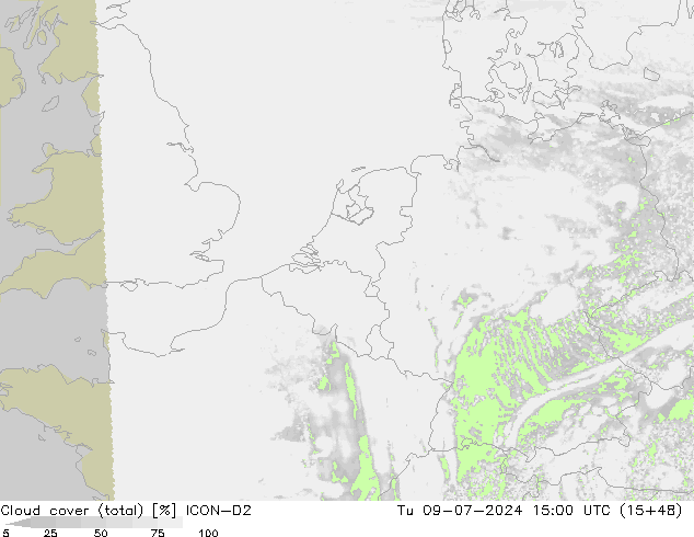 云 (总) ICON-D2 星期二 09.07.2024 15 UTC