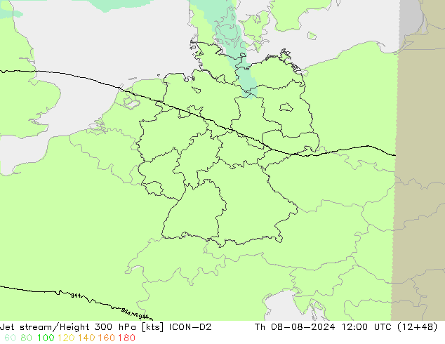 Straalstroom ICON-D2 do 08.08.2024 12 UTC