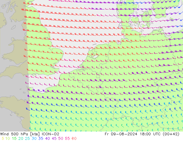 Wind 500 hPa ICON-D2 vr 09.08.2024 18 UTC