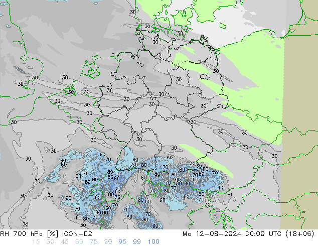 RV 700 hPa ICON-D2 ma 12.08.2024 00 UTC