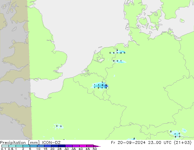 Niederschlag ICON-D2 Fr 20.09.2024 00 UTC