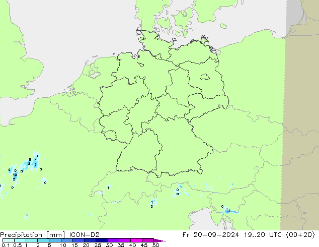 Precipitation ICON-D2 Fr 20.09.2024 20 UTC