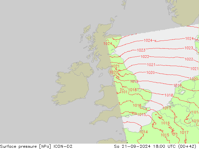 Bodendruck ICON-D2 Sa 21.09.2024 18 UTC