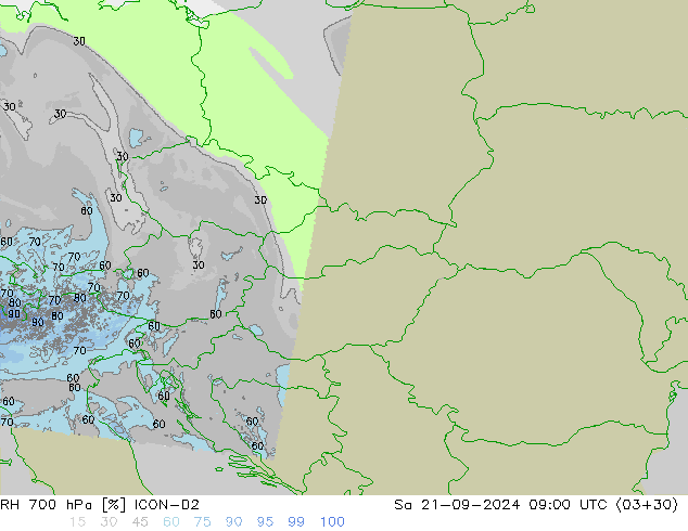 700 hPa Nispi Nem ICON-D2 Cts 21.09.2024 09 UTC