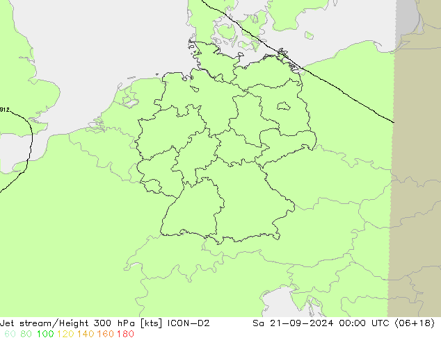 Courant-jet ICON-D2 sam 21.09.2024 00 UTC