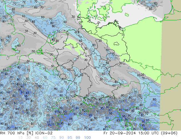 RH 700 hPa ICON-D2  20.09.2024 15 UTC