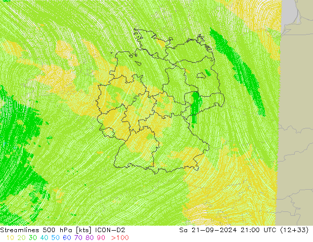  500 hPa ICON-D2  21.09.2024 21 UTC