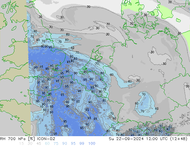 700 hPa Nispi Nem ICON-D2 Paz 22.09.2024 12 UTC