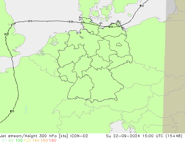 Prąd strumieniowy ICON-D2 nie. 22.09.2024 15 UTC