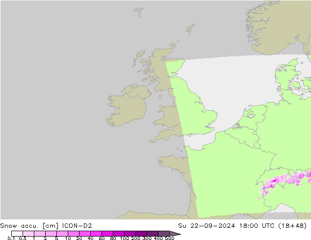 Snow accu. ICON-D2  22.09.2024 18 UTC