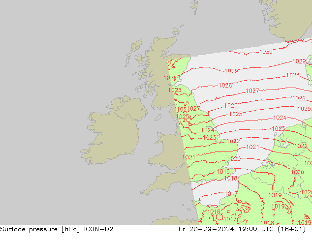 pression de l'air ICON-D2 ven 20.09.2024 19 UTC