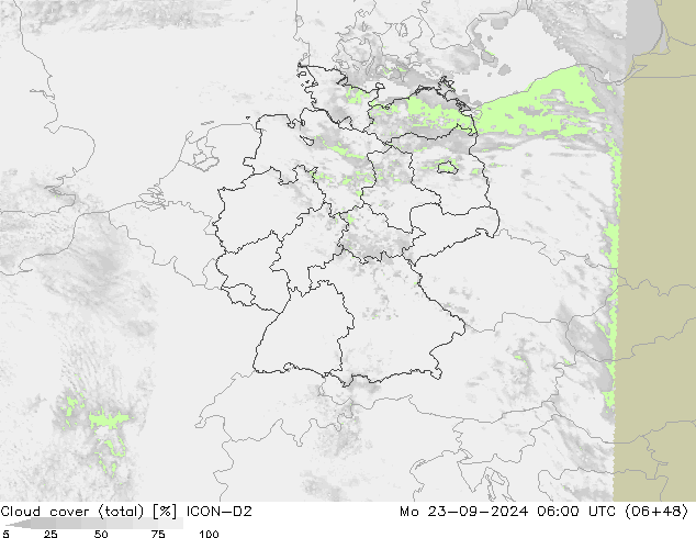 云 (总) ICON-D2 星期一 23.09.2024 06 UTC