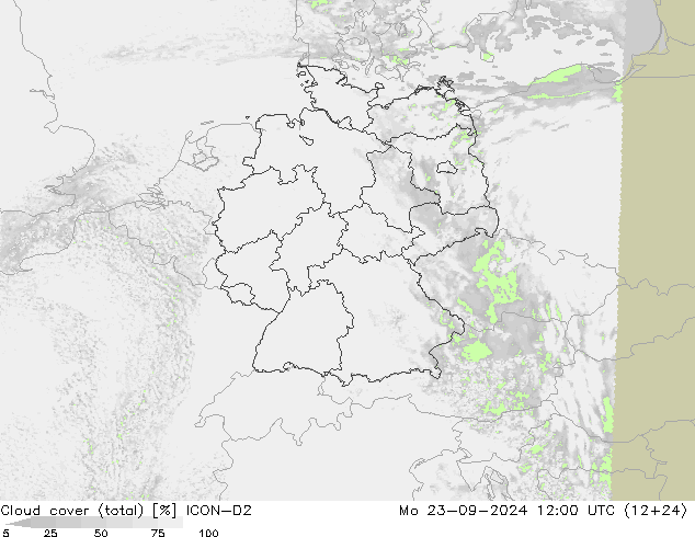 云 (总) ICON-D2 星期一 23.09.2024 12 UTC