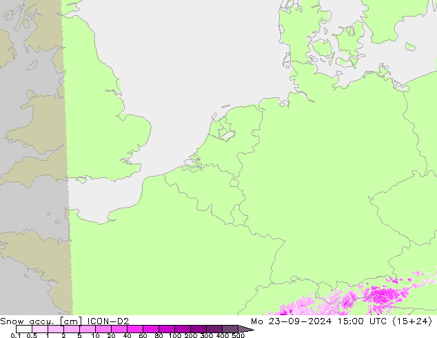 Snow accu. ICON-D2 Seg 23.09.2024 15 UTC