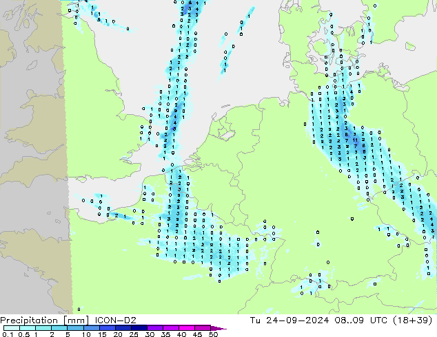 precipitação ICON-D2 Ter 24.09.2024 09 UTC