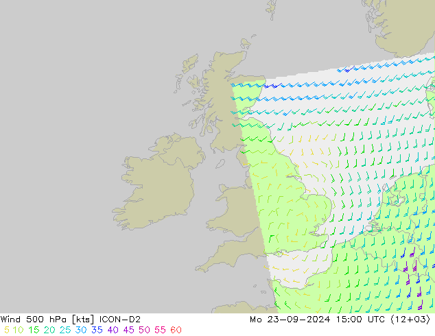 Wind 500 hPa ICON-D2 Mo 23.09.2024 15 UTC